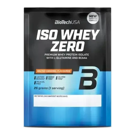 Pudra proteica cu caramel sarat Iso Whey Zero, 25 g, BiotechUSA — preț și oferte