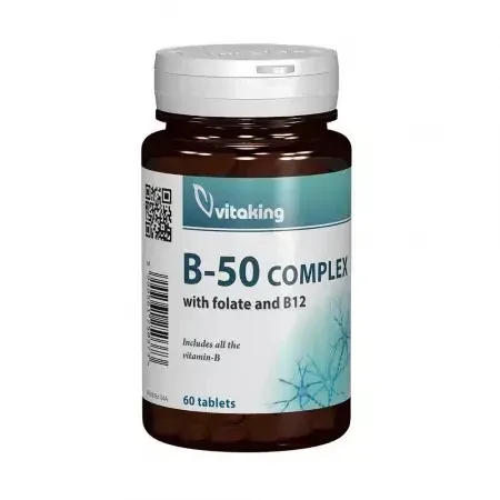 Mega B-50 cu Folat si Metilcobalamina, 60 tablete, Vitaking — preț și oferte