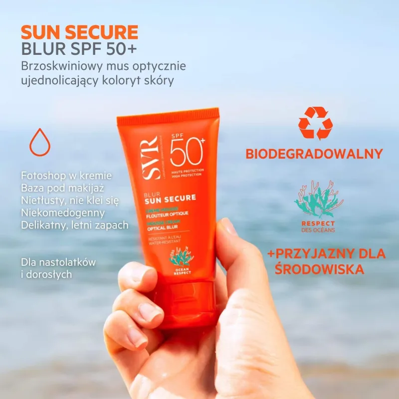 SVR Sun Secure Blur, Cremă protectoare, fără parfum, SPF 50+, 50 ml — preț și oferte