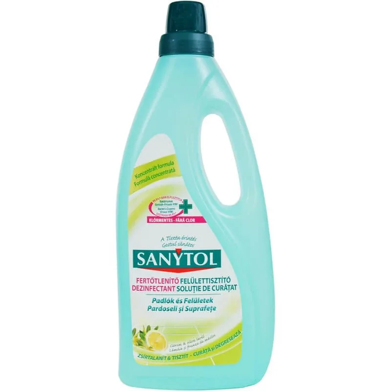 Solutie de curatat pardoseli si suprafete cu lamaie si funza de maslin, 1000 ml, Sanytol — preț și oferte