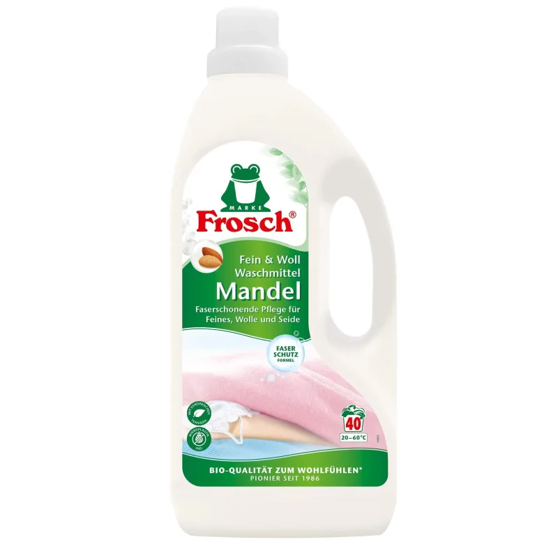 Detergent lichid pentru rufe Fine si Lana cu parfum de Migdale, 1500 ml, Frosch — preț și oferte