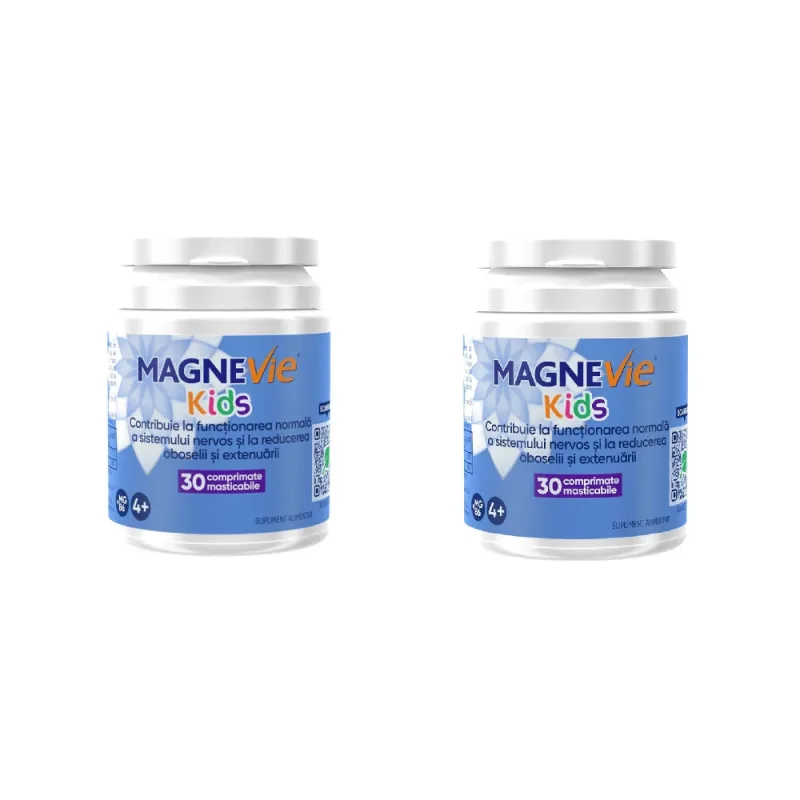 MagneVie Kids, 70mg magneziu + 0,6mg vitamina B6, sistem nervos și concentrare, 2x30 comprimate masticabile​​​​​​​ SANOFI — preț și oferte
