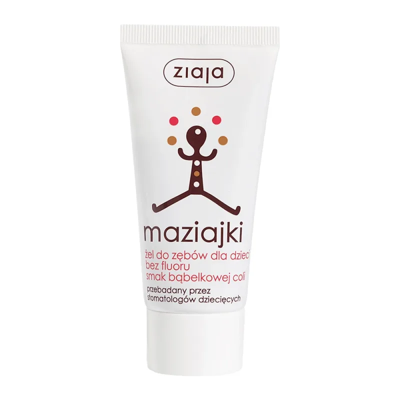 Ziaja Maziajki, gel de dinți pentru copii, fără fluor, cu aromă de bubblegum cola, 50 ml — preț și oferte