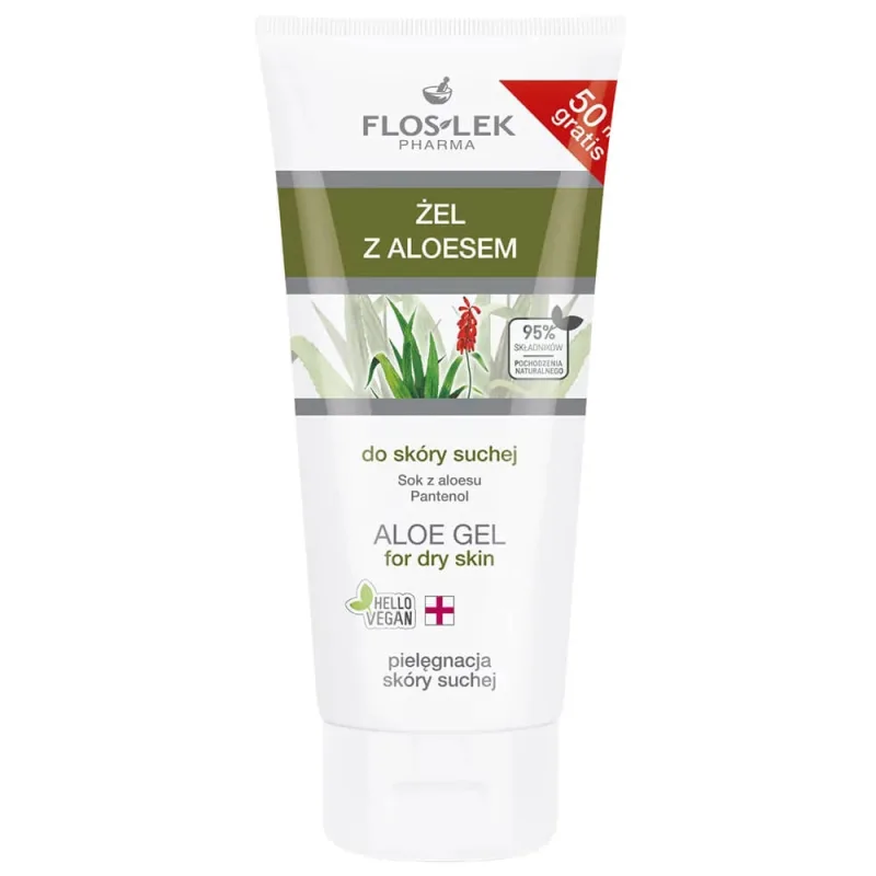 Flos-Lek Pharma, Gel de aloe vera pentru piele uscată, 200 ml — preț și oferte