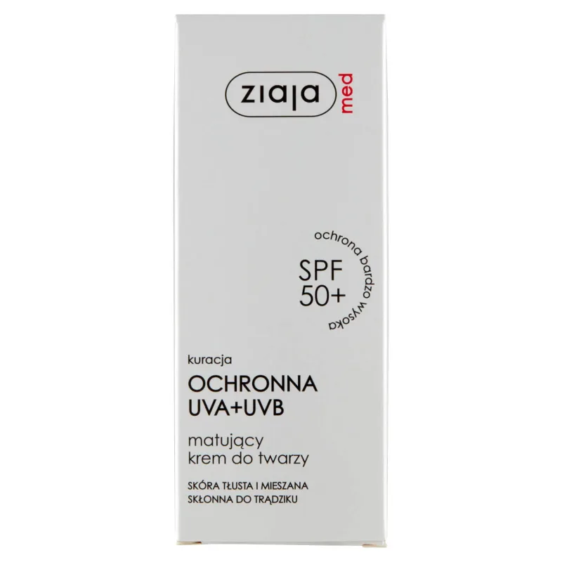 Ziaja Med Protective Treatment, Cremă de față matifiantă, SPF 50+, 50 ml — preț și oferte