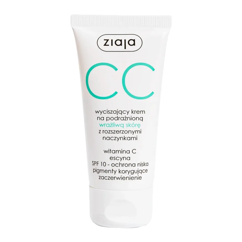 Ziaja CC, Cremă de calmare pentru pielea iritată, sensibilă, cu capilare dilatate, 50 ml — preț și oferte
