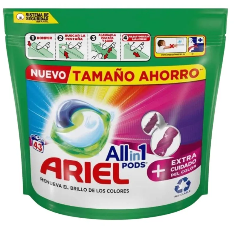Ariel, All in 1 Pods, Capsule pentru spălarea culorilor, 43 bucăți — preț și oferte