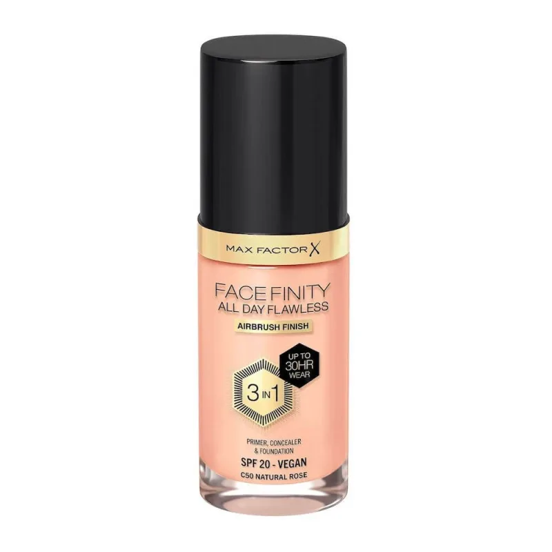 Max Factor Facefinity All Day Flawless 3 în 1 Fond de ten lichid C50 Natural Rose, 30ml — preț și oferte