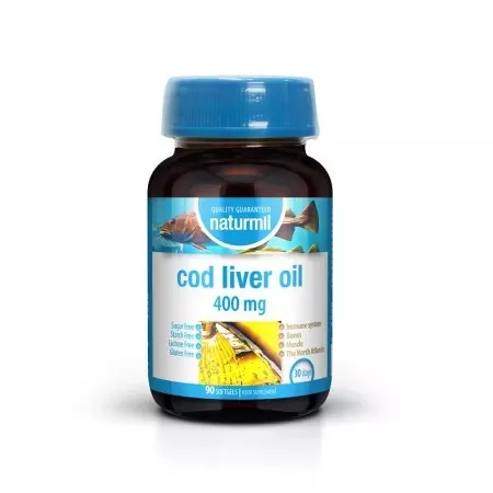 Cod Liver Oil 400mg, 90 capsule, Naturmil — preț și oferte