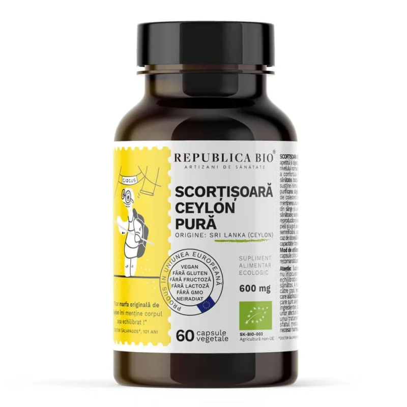 Scortisoara Ceylon Pura, 60 capsule, Republica BIO — preț și oferte