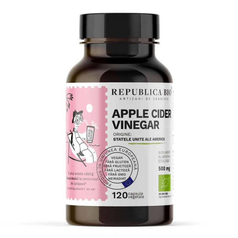 Apple Cider Vinegar ECO, 120 capsule, Republica BIO — preț și oferte