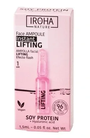 Iroha Nature Fiolă facială de lifting și fermitate cu proteine de soia și acid hialuronic, 1.5ml