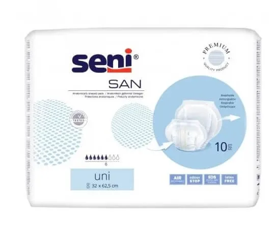 Seni San Uni scutece anatomice, 10 buc - Durată lungă de viață! — preț și oferte