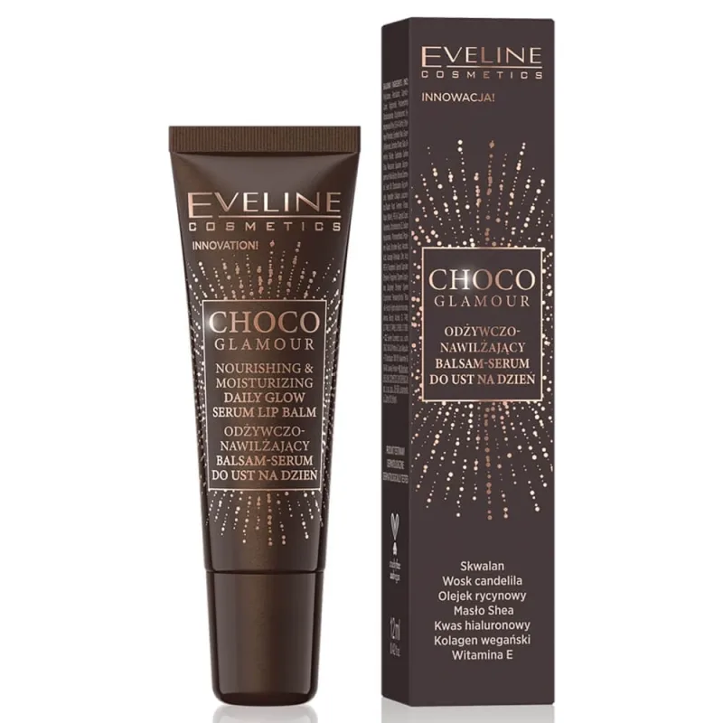 Eveline Cosmetics Choco Glamour Balsam de buze răcoritor și hidratant-Serum pentru zi, 12ml — preț și oferte