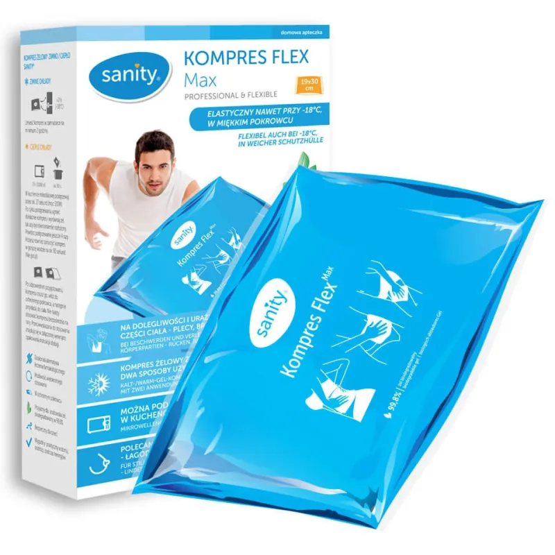 Sanity Flex, compresă gel în pungă, max, 19 cm x 30 cm, 1 buc Ambalaj DEFECTAT — preț și oferte