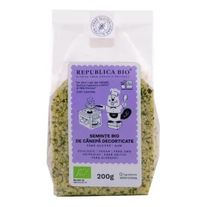 Seminte Bio de canepa decorticate, eco, fara gluten, 200g, Republica Bio