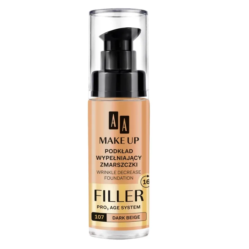 AA, Make Up Filler, fond de ten care umple ridurile, 107 bej închis, 30 ml — preț și oferte