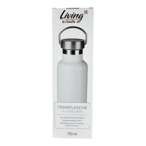 CleanPac, Sticlă din oțel inoxidabil, alb, 750ml
