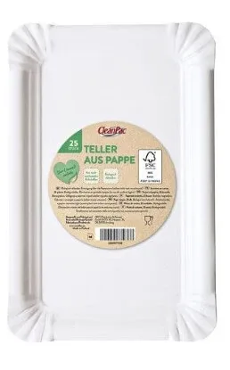 CleanPac, Farfurii de hârtie 20 cm, 25 bucăți