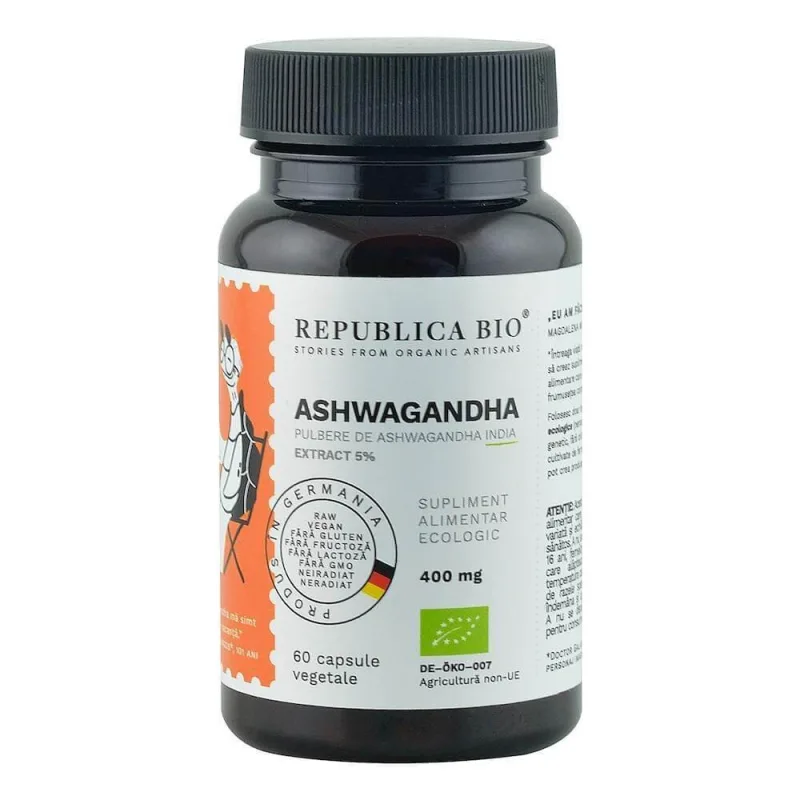 Ashwagandha eco, 60 capsule, Republica Bio — preț și oferte