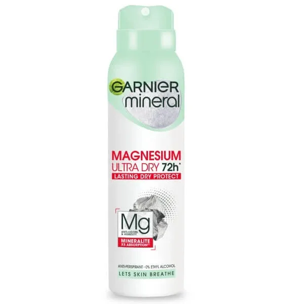 Spray antiperspirant Garnier Mineral Magnesium Ultra Dry, 150ml — preț și oferte