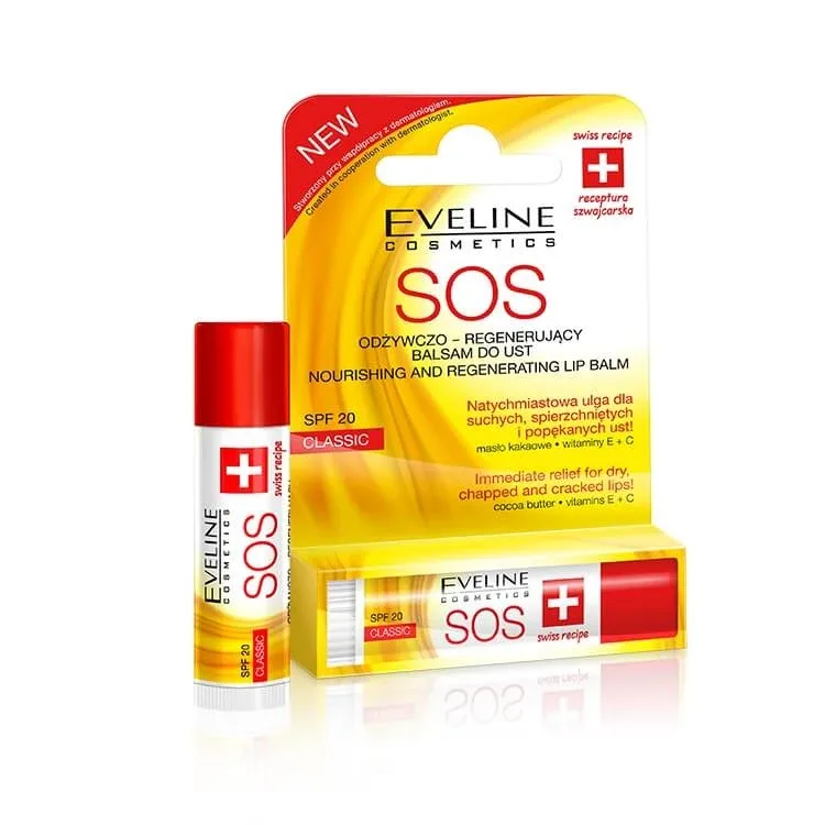 Eveline Cosmetics SOS Odywczo-regenerujcy balsam de buze SPF20 Classic, 4.5ml — preț și oferte