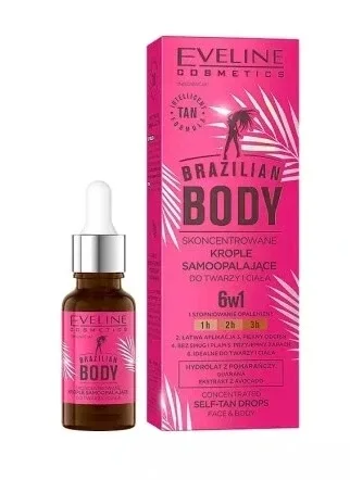 Eveline Brazilian Body Picături autobronzante concentrate pentru față și corp, 18 ml — preț și oferte