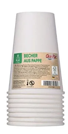 CleanPac, Pahar de hârtie, 0.4l, 8 bucăți — preț și oferte