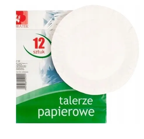 Bratek, Farfurii de hârtie de unică folosință, 12 bucăți — preț și oferte