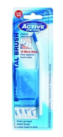 Periuță de dinți, Active Interdental, 1 buc + 10 microperii de 0,45 mm — preț și oferte