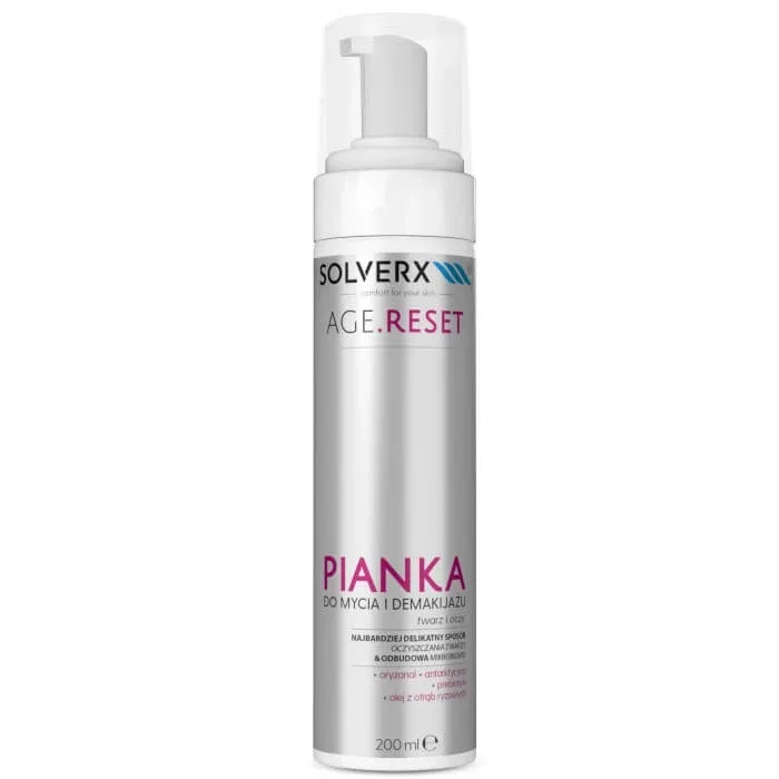 Solverx Age Reset spumă de curățare facială și Demakijau, 200ml — preț și oferte