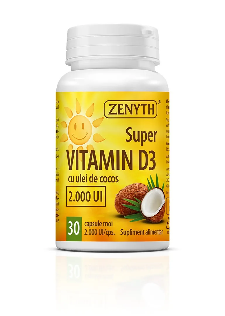 Super Vitamina D 2000UI, 30 capsule, Zenyth — preț și oferte