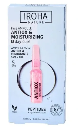 Iroha Nature Fiole de față antioxidante și hidratante cu peptide, 5x1.5ml — preț și oferte