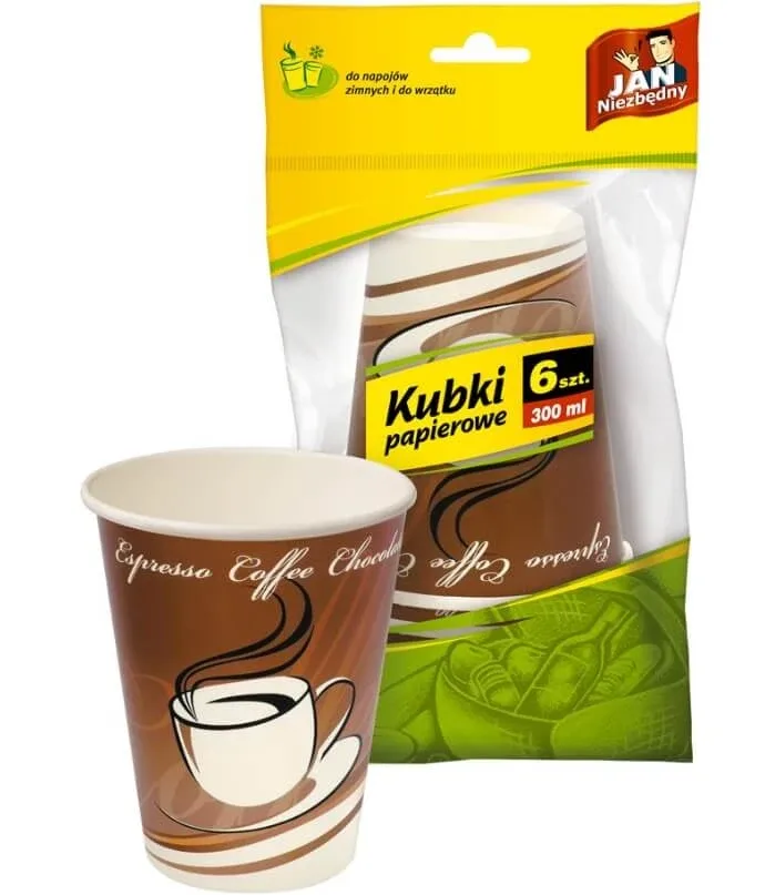 Jan Niezbdny, Pahare de hârtie 250ml, 6 bucăți Jan Niezbedny — preț și oferte