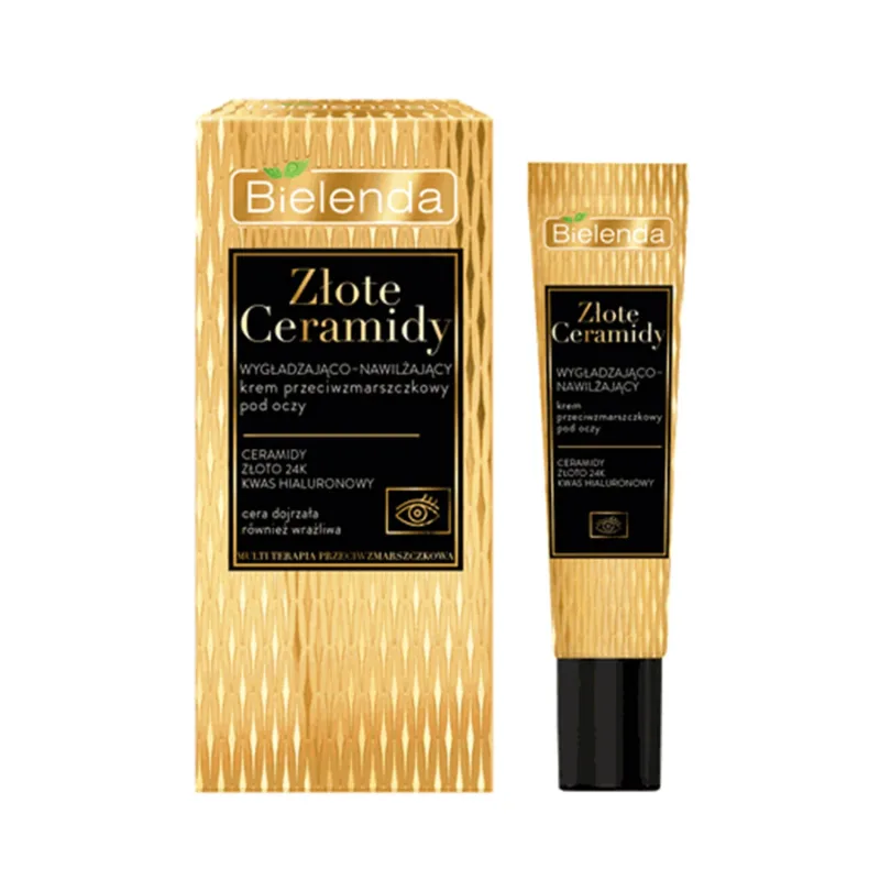 Bielenda Golden Ceramides, Cremă de ochi antirid netedă și hidratantă, ten matur și sensibil, 15 ml — preț și oferte
