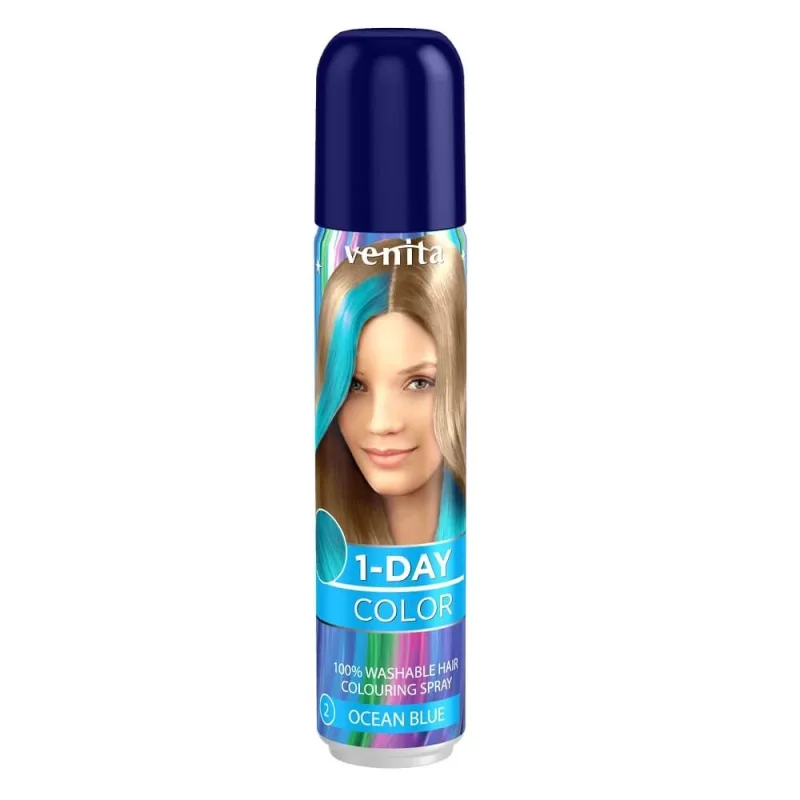 Venita 1-Day Color Spray de ceară colorată Ocean Blue, 50ml — preț și oferte