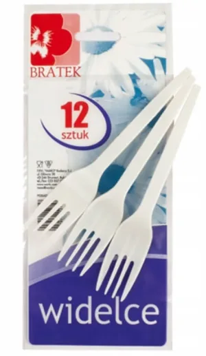 Bratek, Furculițe de plastic de unică folosință, 12 bucăți