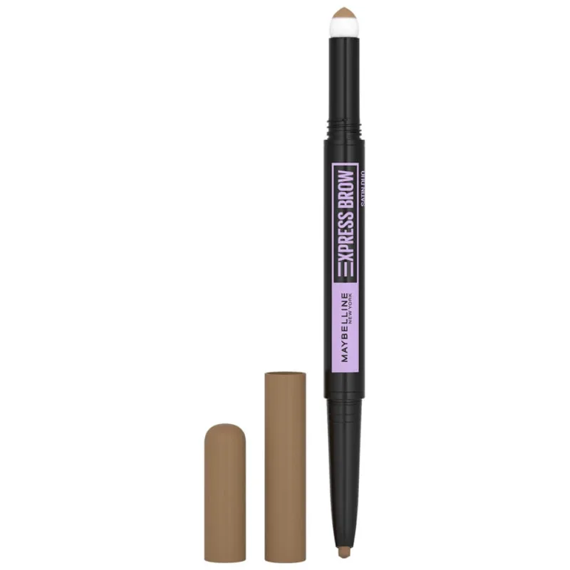 Maybelline Express Brow Satin Duo, creion de sprâncene cu două fețe, 01 Dark Blonde, 1 bucată Maybelline New York — preț și oferte