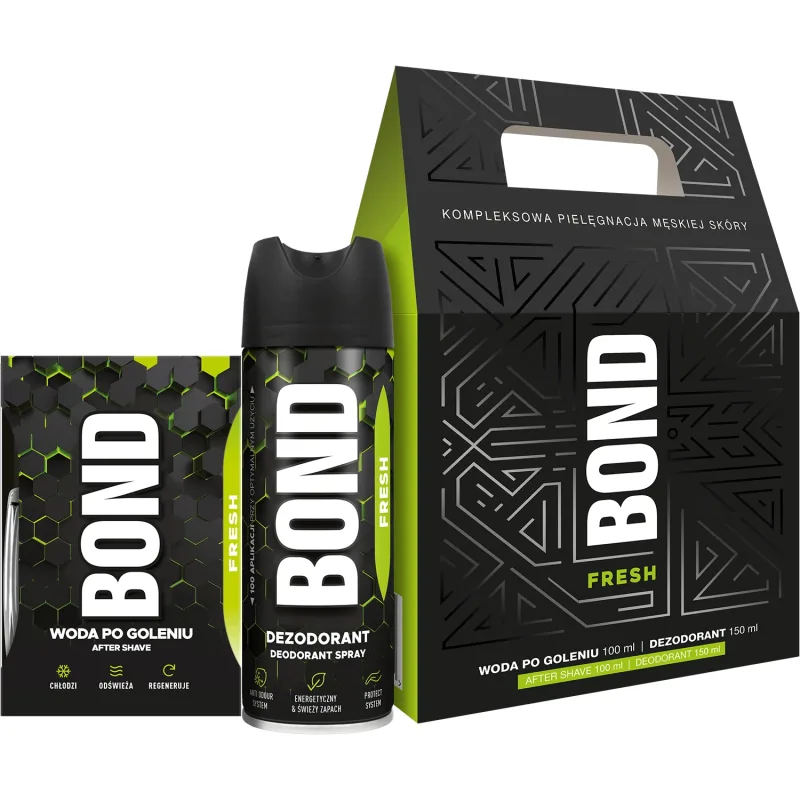 Set Bond Fresh, aftershave, 100 ml + deodorant, 150 ml AMBALAJ RUPTURĂTOR — preț și oferte