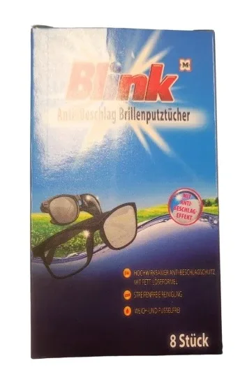 Blink, Anti-ceață, șervețele de curățare pentru ochelari, 8 bucăți — preț și oferte