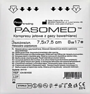 Tampoane autoadezive, Pasomed, 17 fire, 8 straturi, 7.5cmx7.5cm, 3 bucăți - Durată lungă de viață! — preț și oferte