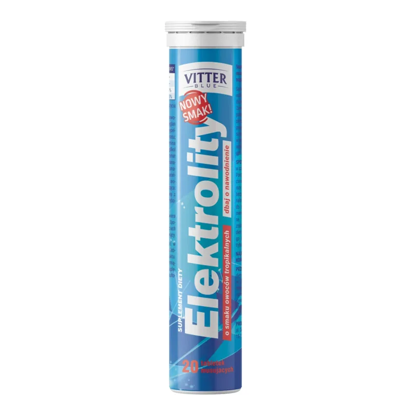 Vitter Blue Elektrolity, aromă de fructe tropicale, 20 comprimate efervescente — preț și oferte