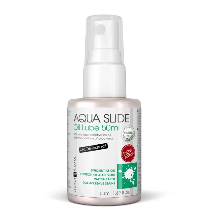 Lovely Lovers Aqua Slide Oil Lube Ulei intim pe bază de apă cu aloe vera, 50ml — preț și oferte