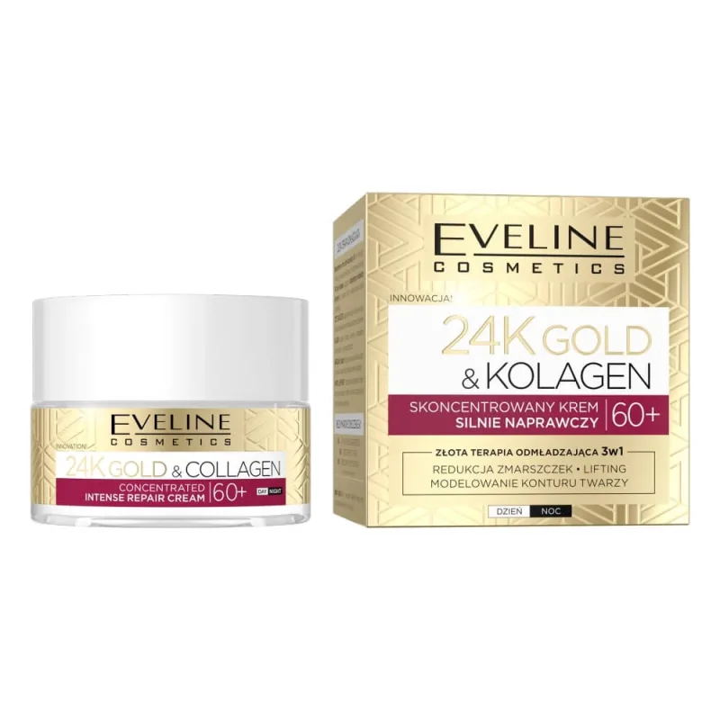 Eveline Cosmetics 24K Gold amp; Colagen Concentrated Highly Reparative Cream 60+, 50ml — preț și oferte
