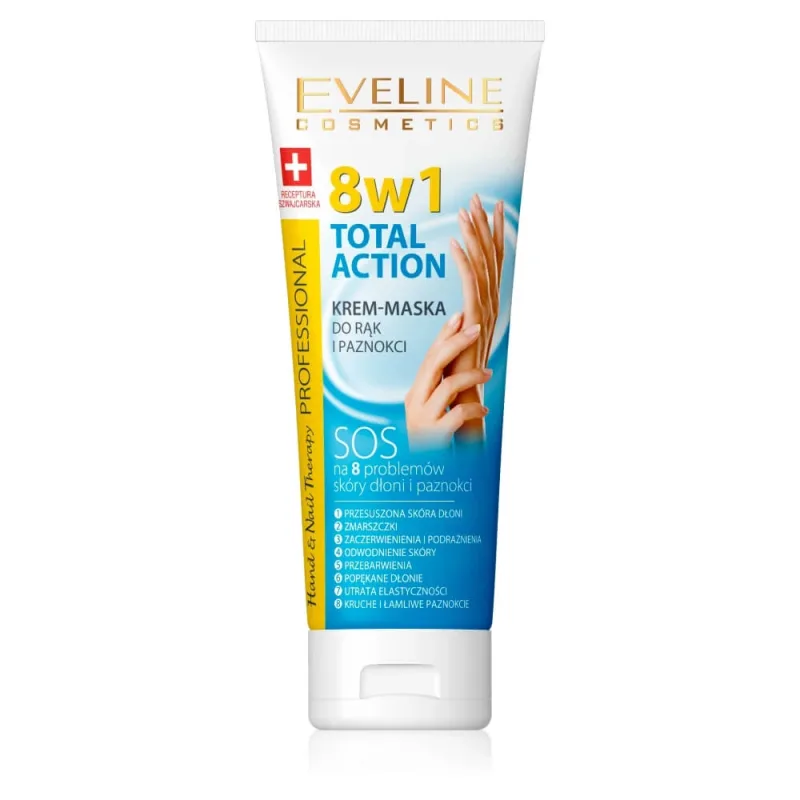 Eveline Cosmetics Hand amp; Nail Therapy Total Action 8in1 Cream-Mask pentru răni, 75ml — preț și oferte