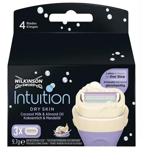 Wilkinson Sword Intuition Dry Skin, Lame de ras de schimb pentru femei, 3 bucăți — preț și oferte