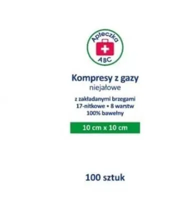 Tampoane de tifon non-lavanda, 17 filetate, 8 straturi, 7.5x7.5cm, Trusa de prim ajutor ABC, 100 articole - Durată lungă de viață! Apteczka ABC — preț și oferte