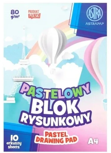Bloc de desen Pastel 80g/m2 A4, 10 foi ASTRA — preț și oferte