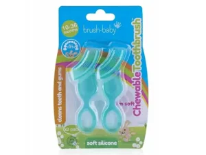 Periuță de dinți masticabilă Brush-Baby, Teether 10-36m, 2 bucăți