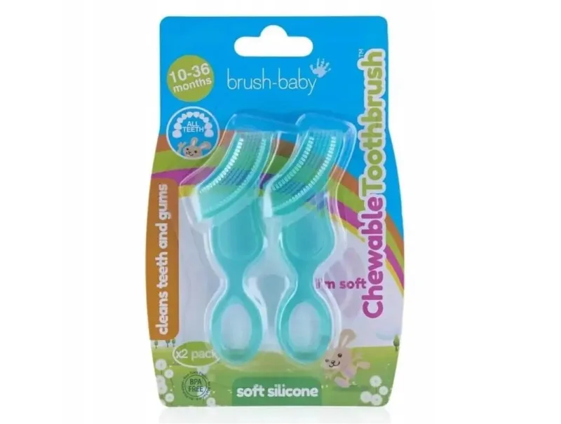 Periuță de dinți masticabilă Brush-Baby, Teether 10-36m, 2 bucăți — preț și oferte